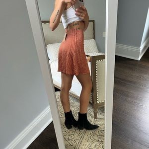 Satin polka dot skirt